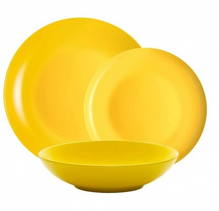 Kaleidos- Mitika table service Sorrento Yellow porcelain plates, 18 units Excelsa