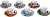Acquista online Coffee cups with saucers, Lisbon series, 6 pieces set, multicolored code 62715 Excelsa
