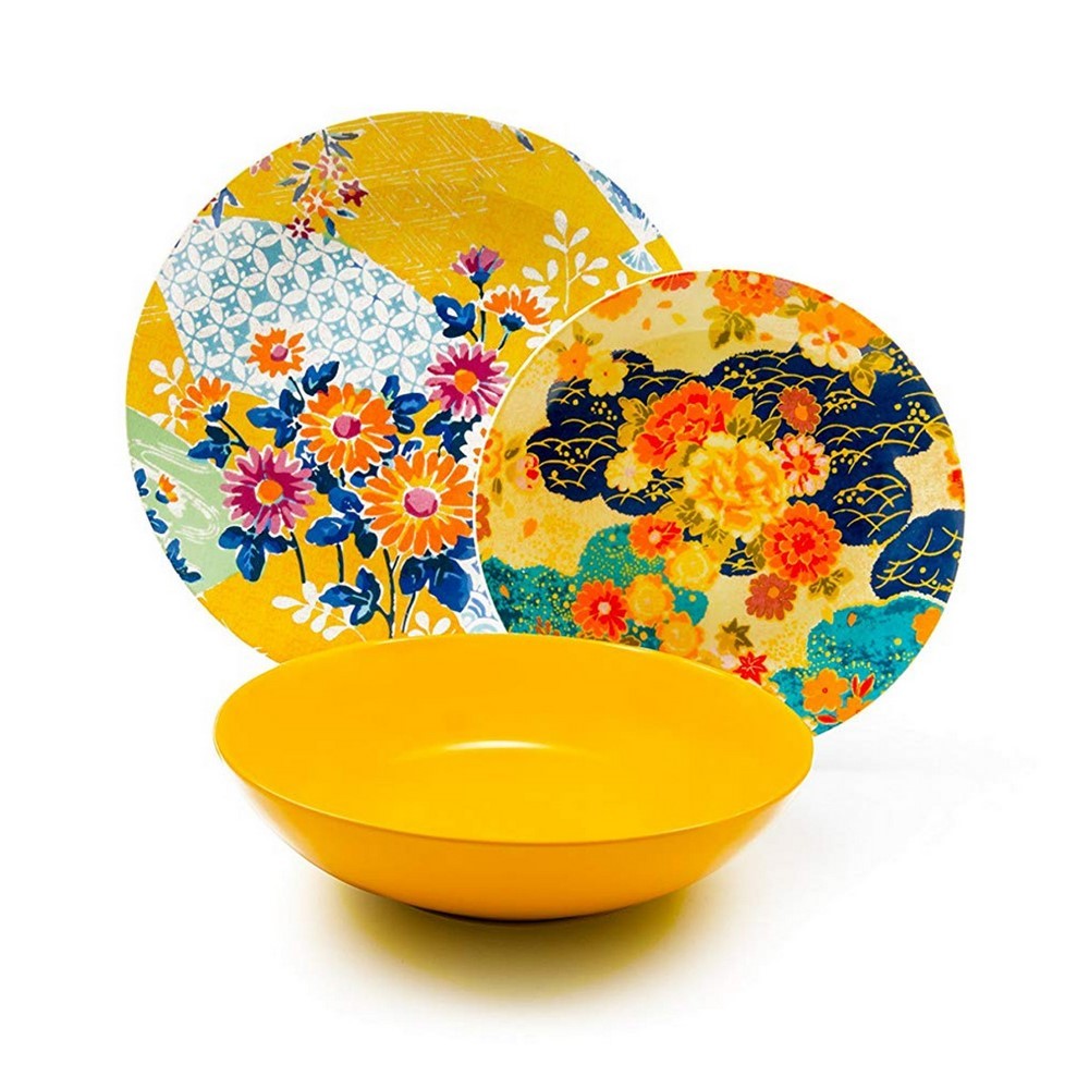 Kimono Table Service, Porcelain, Multicolored, 18 Units
