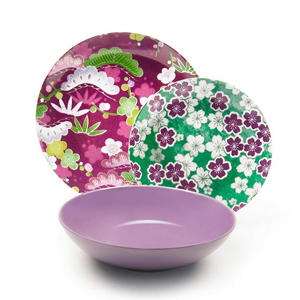 Kimono Table Service, Porcelain, Multicolored, 18 Units